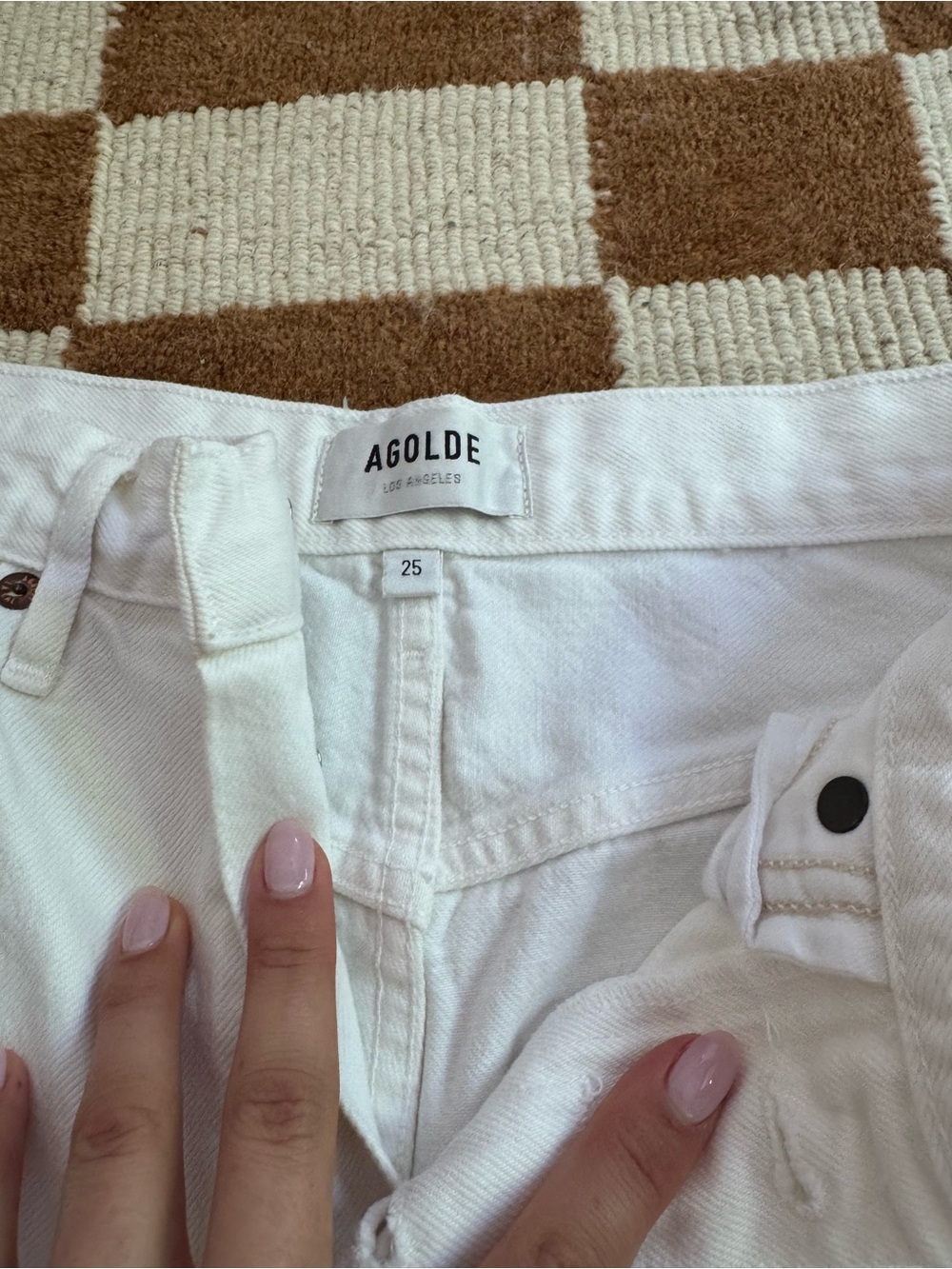 AGOLDE White High-Rise Denim Jeans